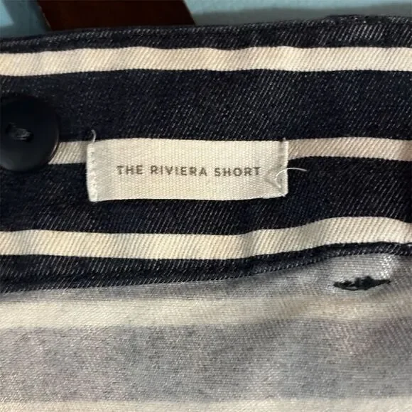 Ann Taylor Loft Women's Riviera Bermuda Shorts M Blue White Striped - Picture 3 of 6